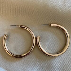 Gold Classic Hoop Earrings with Polished Finish